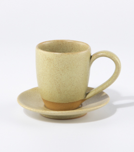 ESPRESSOTASSE gelb  dm5,5x6,5cm, Teller dm10cm