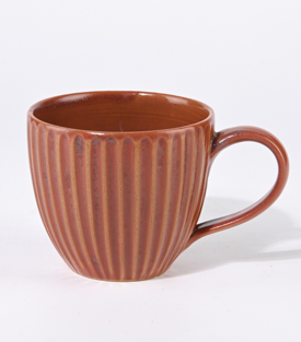 TASSE Rillen rot  dm10xH9,5cm