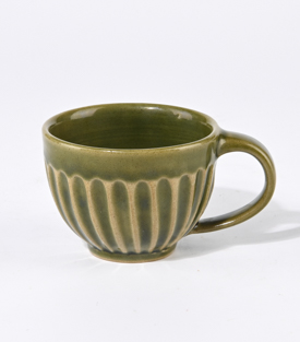 TASSE Rillen oliv  dm8xH6cm