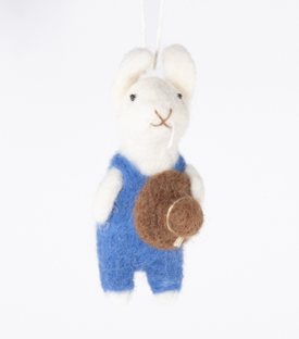 ANHÄNGER Hase blau Hose  9cm Filz 