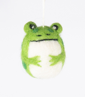 ANHÄNGER grüner Frosch  H 4,5cm Filz