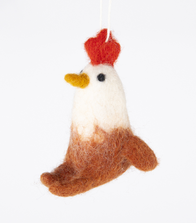 ANHÄNGER Huhn sitzend  H 7,5cm Filz