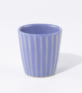BECHER gerillt blau 5,5xh6cm