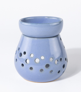 Artikeldetails anzeigen DUFTLAMPE Lochmuster blau 13,5xh9cm
