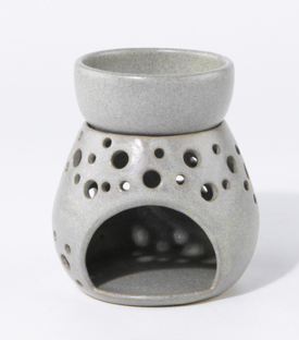 Artikeldetails anzeigen DUFTLAMPE Lochmuster grau 13,5xh9cm