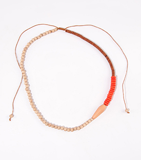HALSKETTE Tagua beige-chili Länge verstellbar