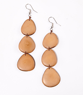 OHRHÄNGER Tagua beige, L 9cm