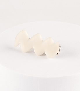 HAARCLIP weiß Tagua ca. 4,5cm