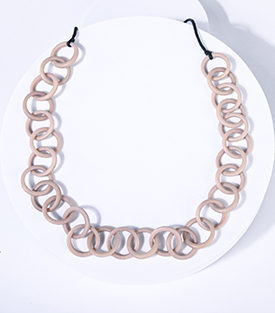 HALSKETTE Tagua beige verstellbar