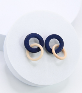 OHRRINGE Ringe blau beige Tagua L 3cm