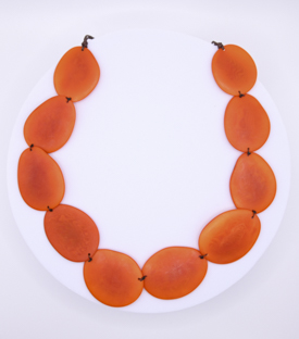 Artikeldetails anzeigen HALSKETTE orange Tagua verstellbar