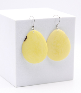 OHRRINGE hellgelb Tagua L 5,5cm