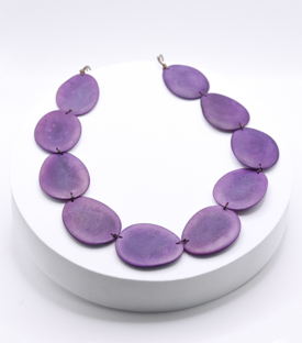 HALSKETTE aubergine Tagua verstellbar