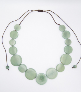 HALSKETTE Scheiben mint Tagua verstellbar