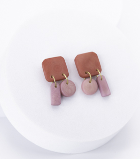 OHRRINGE karminrot flieder Tagua L 3cm