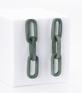 OHRRINGE Glieder opalgrün Tagua L 7cm