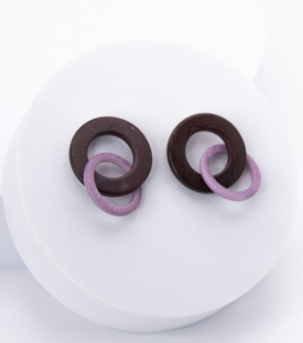 OHRRINGE aubergine flieder Tagua L 4cm