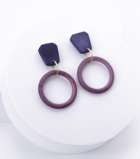 OHRRINGE kobaltblau flieder Tagua L 5cm