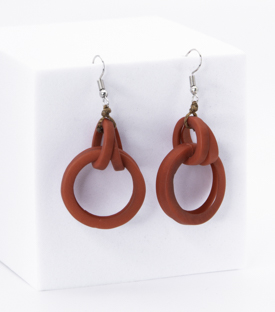 OHRRINGE Ringe karminrot Tagua L 6cm