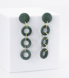 OHRRINGE Ringe opalgrün Tagua L 7cm