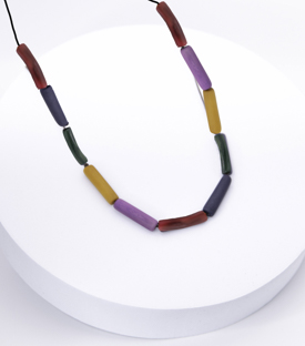 HALSKETTE bunt Tagua verstellbar