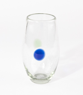 TRINKGLAS  Bola h ca 13cm Punkte blau grün