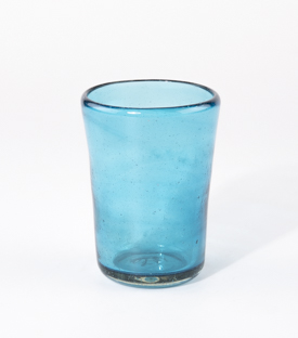 TRINKGLAS, aquamarin, konisch 6x7,5x10cm