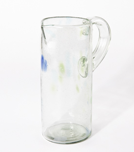 GLASKRUG gerade Tupfen 1,5L grün blau ca. dm10xh23cm