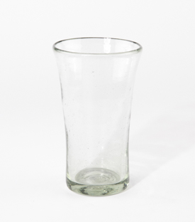 TRINKGLAS natur konisch 14x9cm, mundgeblasen