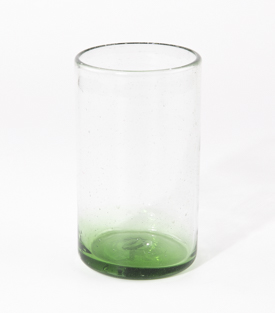 TRINKGLAS grüner Boden dm8xh13cm, mundgeblasen