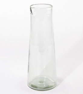 WASSERKARAFFE natur konisch1L dm6/10xh26,5cm mundgeblasen