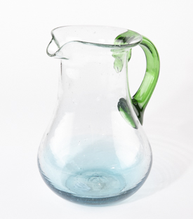 GLASKRUG grüner Henkel ca. 2L mundgeblasen ca. dm16xh23cm