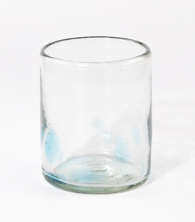 TRINKGLAS Tupfen blau 7xH10cm, mundgeblasen