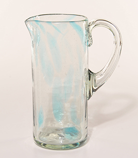GLASKRUG gerade ca. 1,5L Tupfen blau ca. dm10xh23cm