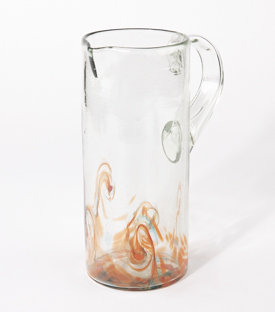 GLASKRUG gerade ca. 1,5L rotweiß ca. dm10xh23cm