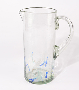 GLASKRUG gerade ca. 1,5L blau weiß ca. dm10xh23cm