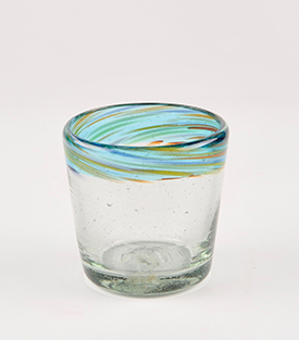 GLAS Regenbogendeko konisch ca. dm7/8cmxH8cm mundgeblasen