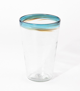 GLAS Regenbogendeko konisch ca. dm7/9,5xH16cm, mundgeblasen