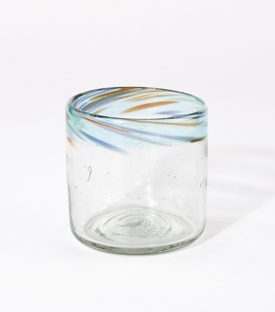 GLAS Regenbogendeko gerade ca. dm7xH7,5cmcm, mundgeblasen