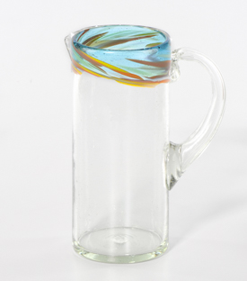 GLASKRUG gerade Regenbogendeko 23x10cm, mundgeblasen 1,5L