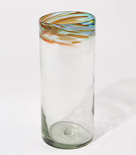 GLASVASE, Regenbogendeko mundgeblasen, dm10xH20cm