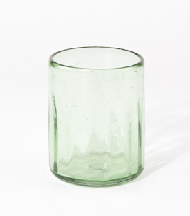 TRINKGLAS gewellt grün dm8xH9,5cm