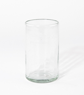 TRINKGLAS gewellt natur dm8xH13cm