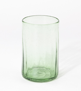 TRINKGLAS gewellt grün dm8xH13cm
