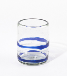 GLAS Ringe blau-weiß mundgeblasen dm7xh9,5cm