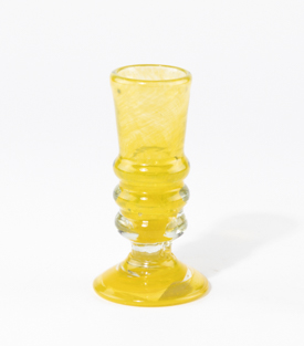 KERZENSTÄNDER  Dinner gelb dm5,5xH10cm mundgeblasen