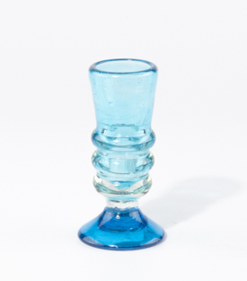 KERZENSTÄNDER Dinner aquamarin dm5,5xH10cm mundgeblasen