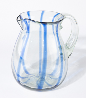 GLASKRUG Streifen blau 2L mundgeblasen  dm15xh20cm