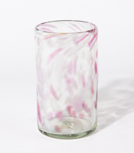 GLAS Tupfen Rose mundgeblasen  dm8xh14cm
