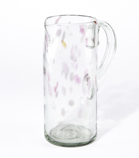 GLASKRUG gerade Tupfen Rose mundgeblasen  1,5L 10xh23cm